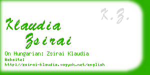 klaudia zsirai business card